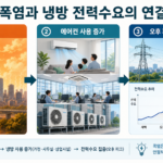폭염과 에어컨 사용 증가 및 오후 피크 전력수요의 연결