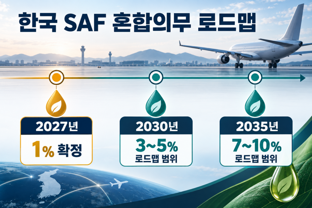 2027년 1퍼센트 확정과 2030년 3에서 5퍼센트 2035년 7에서 10퍼센트 로드맵 범위