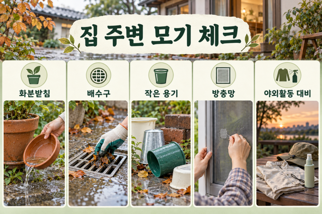 화분받침 배수구 작은 용기 방충망과 야외활동 대비를 확인하는 생활 체크리스트