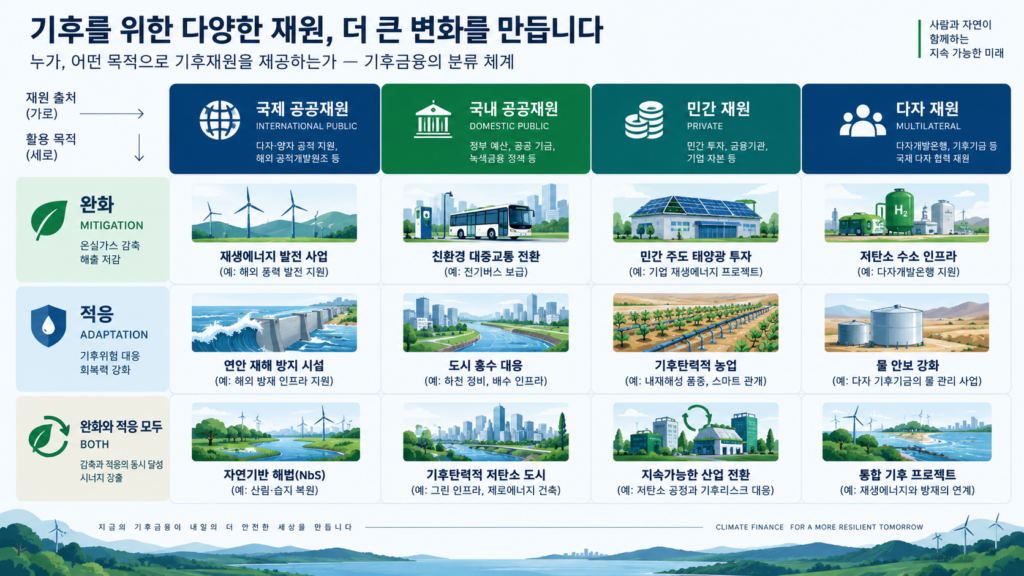 기후금융 공공 민간 감축 적응 구분